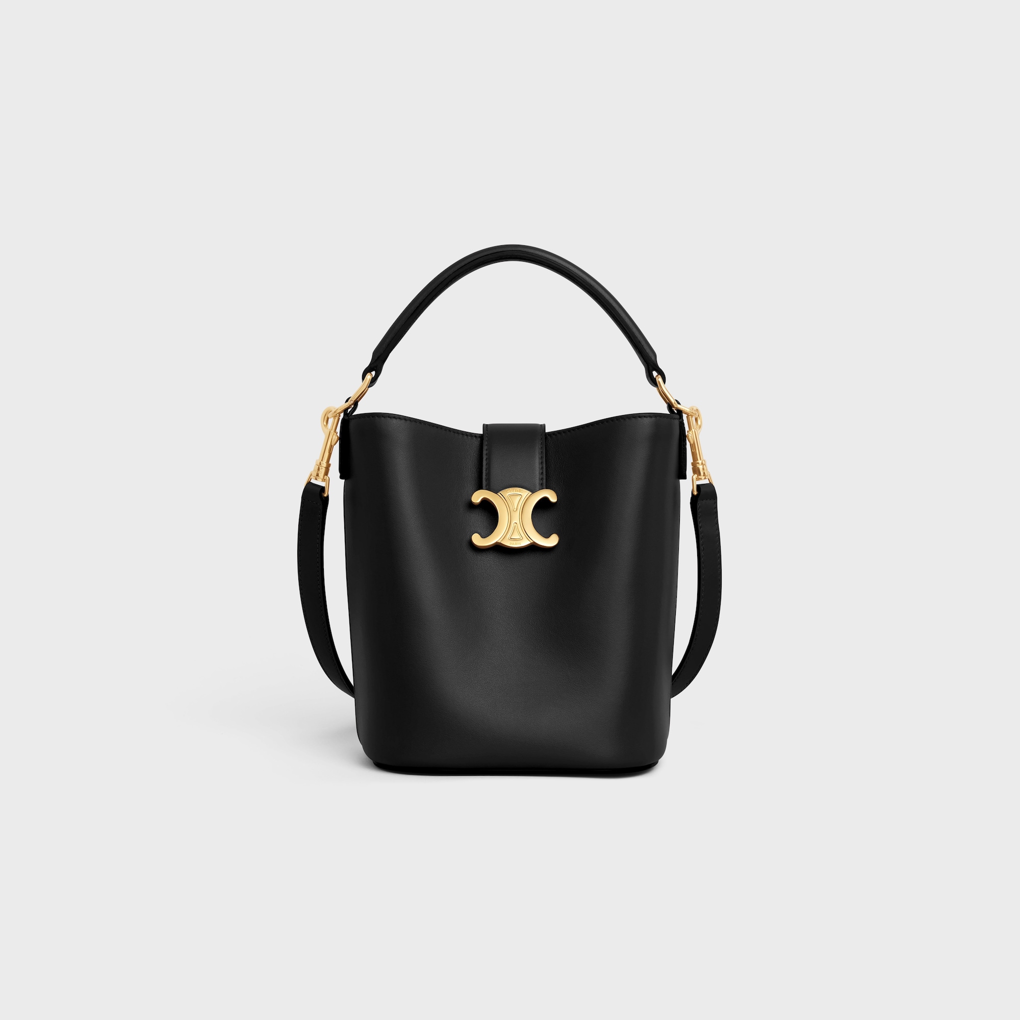 SMALL BUCKET LOUISE IN SMOOTH CALFSKIN BLACK - Image 1